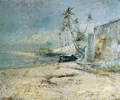 Coconut Trees by the Sea, Section of Sao Roque Beach in Paqueta by Giovanni Battista Castagneto